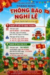 THÔNG BÁO LỊCH NGHỈ LỄ